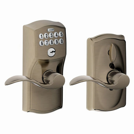Schlage FE595CAM620ACC antique pewter keypad entry door lever