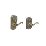 Schlage FE595PLY609FLA antique brass keypad entry door lever