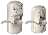Schlage FE595PLY619ACC satin nickel keypad entry door lever