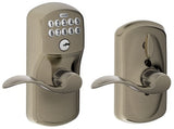 Schlage FE595PLY620ACC antique pewter keypad entry door lever