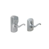 Schlage FE595PLY626FLA satin chrome keypad entry door lever
