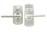 Schlage FE595PLY626LAT satin chrome keypad entry door lever