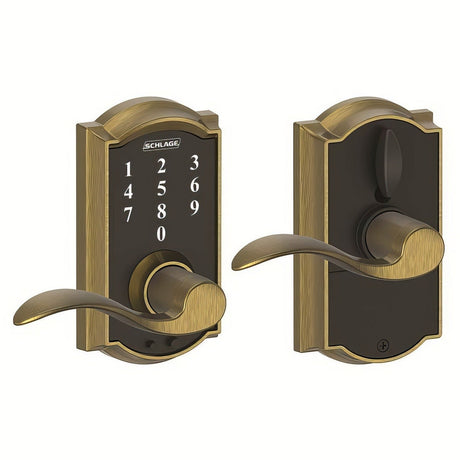 Schlage FE695CAM609ACC antique brass keyless deadbolt