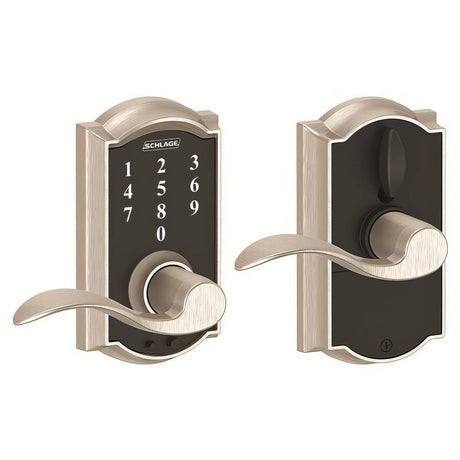 Schlage FE695CAM619ACC satin nickel keyless deadbolt