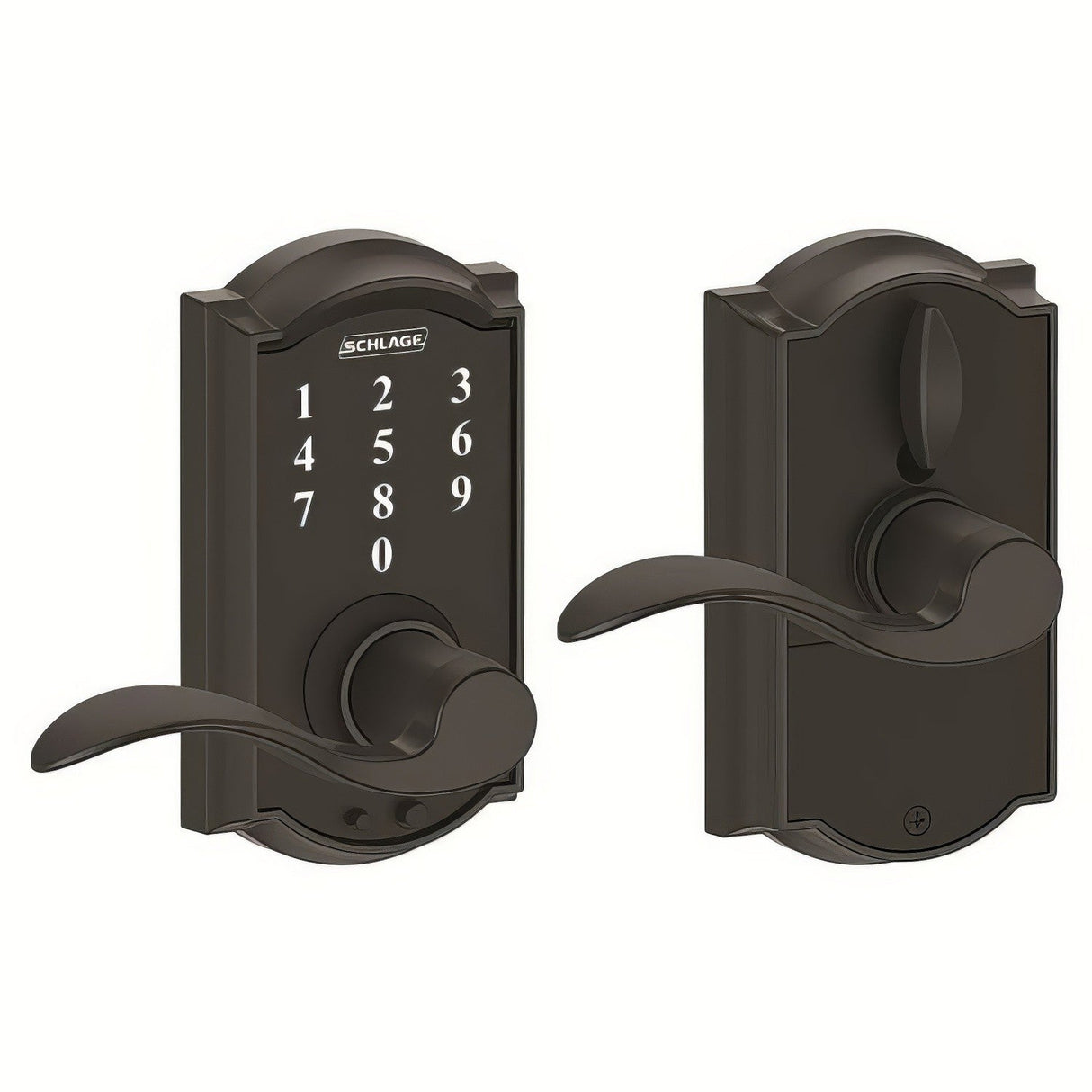 Schlage FE695CAM622ACC matte black keyless deadbolt