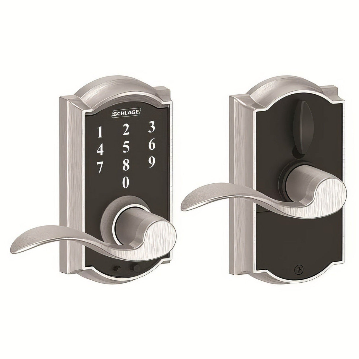 Schlage FE695CAM626ACC satin chrome keyless deadbolt