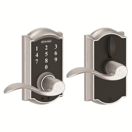 Schlage FE695CAM626ACC satin chrome keyless deadbolt