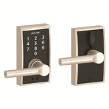 Schlage FE695CEN619BRW satin nickel touchscreen keyed entry locks