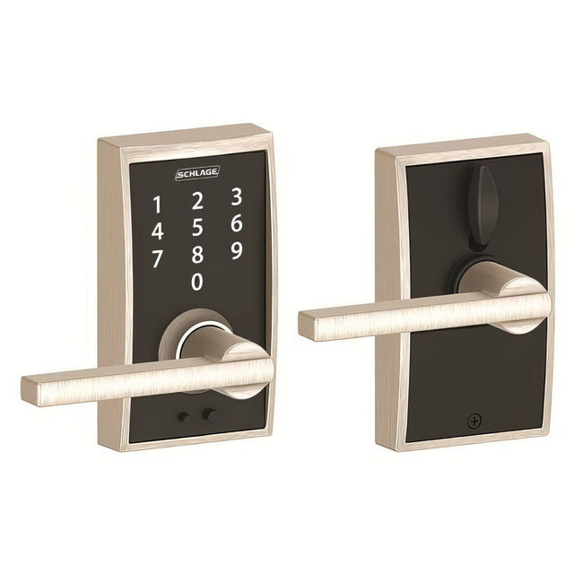 Schlage FE695CEN619LAT satin nickel touchscreen keyed entry locks