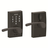 Schlage FE695CEN622MER matte black touchscreen keyed entry locks