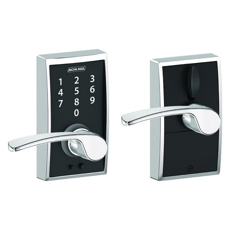 Schlage FE695CEN625MER bright chrome touchscreen keyed entry locks