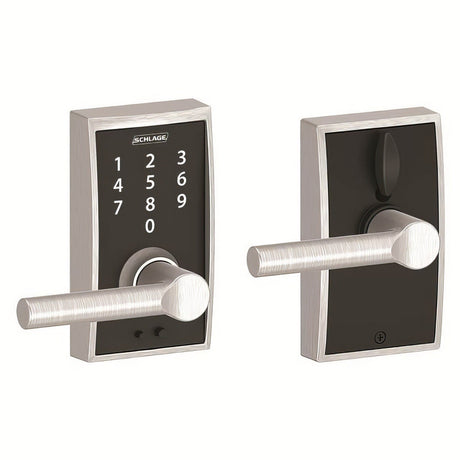 Schlage FE695CEN626BRW satin chrome touchscreen keyed entry locks