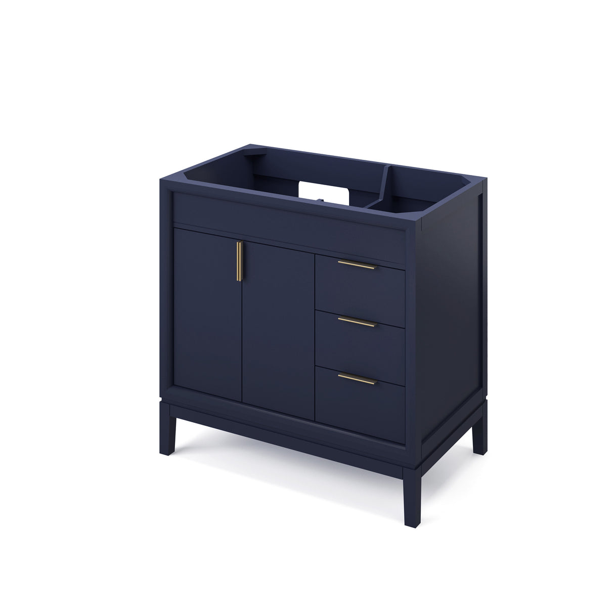 Jeffrey Alexander Theodora 36" Hale Blue Single Sink Bathroom Vanity with Calacatta Vienna Quartz Top - 8 in. Widespread Faucet Top product image 3