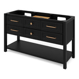 Jeffrey Alexander Kipling 60" Black Double Sink Bathroom Vanity with Calacatta Vienna Quartz Top - 8 in. Widespread Faucet Top product image 2