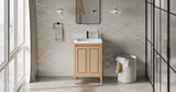 Jeffrey Alexander Percival 24" Natural Oak Single Sink Bathroom Vanity with White Quartz Top - 8 in. Widespread Faucet Top - VKITPER24NOWQR1 product image 6