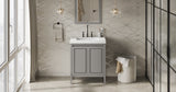 Jeffrey Alexander Percival 31" Grey Single Sink Bathroom Vanity with White Resin Top - 8 in. Widespread Faucet Top product image 5