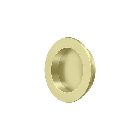 Deltana FP238U3-UNL unlacquered bright brass flush pull