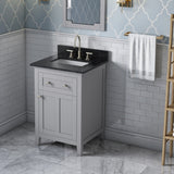 Jeffrey Alexander Chatham 24" Grey Single Sink Bathroom Vanity with Black Granite Top - 8 in. Widespread Faucet Top product image 2