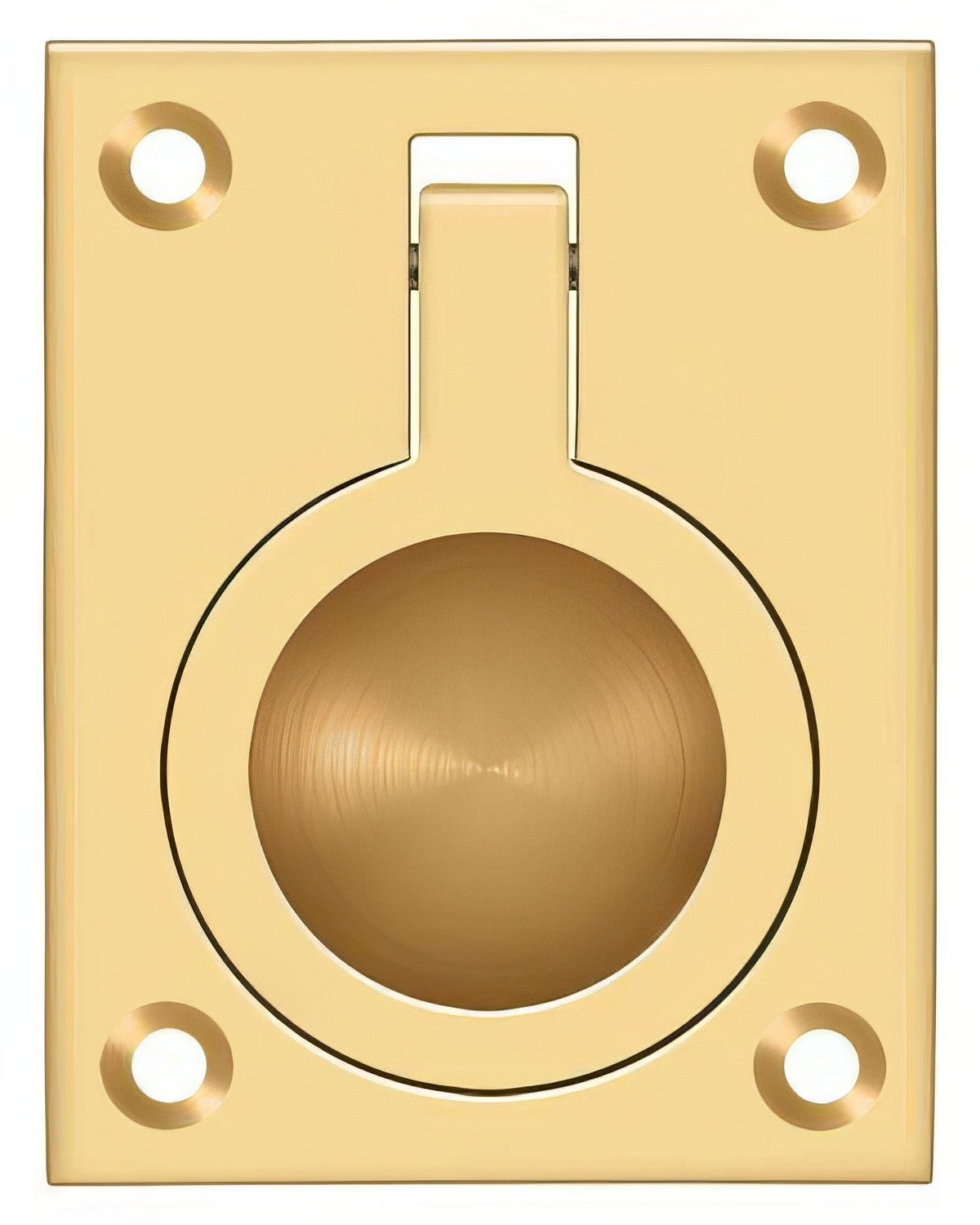 Deltana FRP25CR003 lifetime polished brass flush ring pull