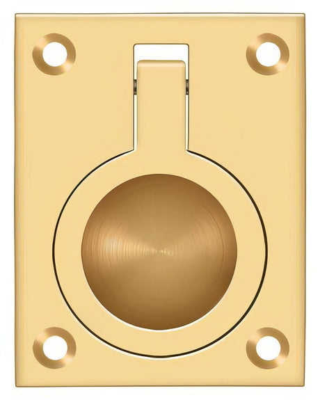 Deltana FRP25CR003 lifetime polished brass flush ring pull