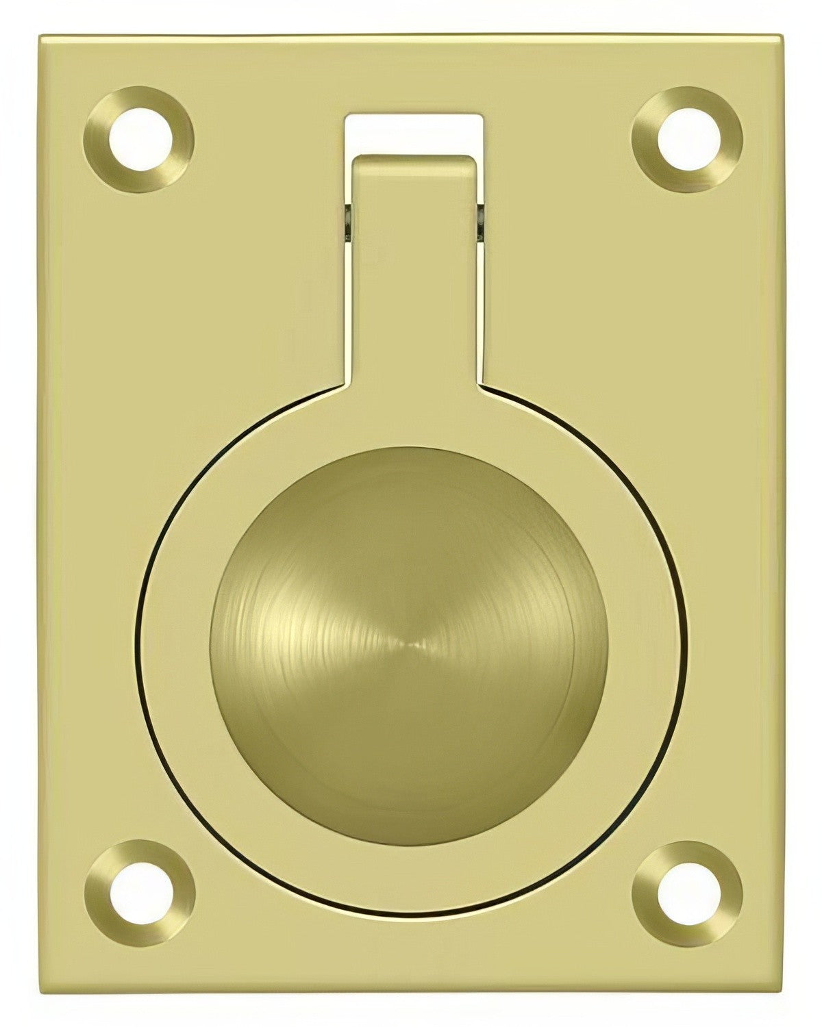 Deltana FRP25U3 polished brass flush ring pull