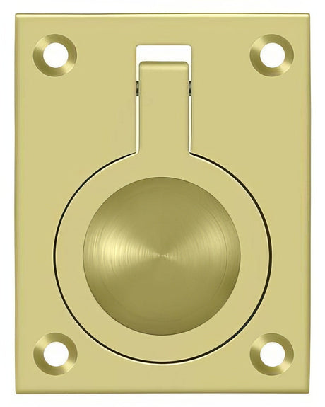 Deltana FRP25U3 polished brass flush ring pull
