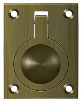Deltana FRP25U5 antique brass flush ring pull