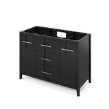 Jeffrey Alexander Katara 48" Black Single Sink Bathroom Vanity with White Carrara Marble Top - 8 in. Widespread Faucet Top product image 3