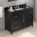Jeffrey Alexander Cade 48" Black Single Sink Bathroom Vanity with Black Granite Top - 8 in. Widespread Faucet Top product image 2
