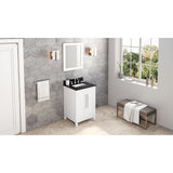 Jeffrey Alexander Cade 24" White Single Sink Bathroom Vanity with Black Granite Top - 8 in. Widespread Faucet Top