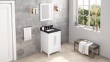 Jeffrey Alexander Cade 24" White Single Sink Bathroom Vanity with Black Granite Top - 8 in. Widespread Faucet Top product image 7