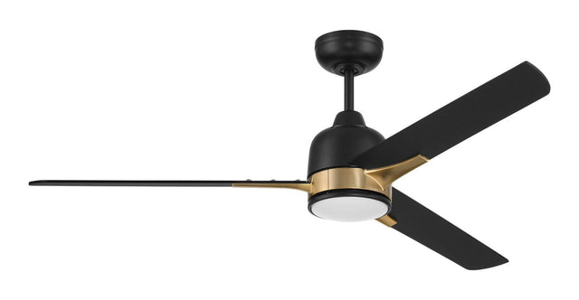 Craftmade FUL52FBSB3 flat black / satin brass ceiling fan blades included