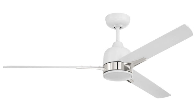 Craftmade FUL52WPLN3 white / polished nickel ceiling fan blades included