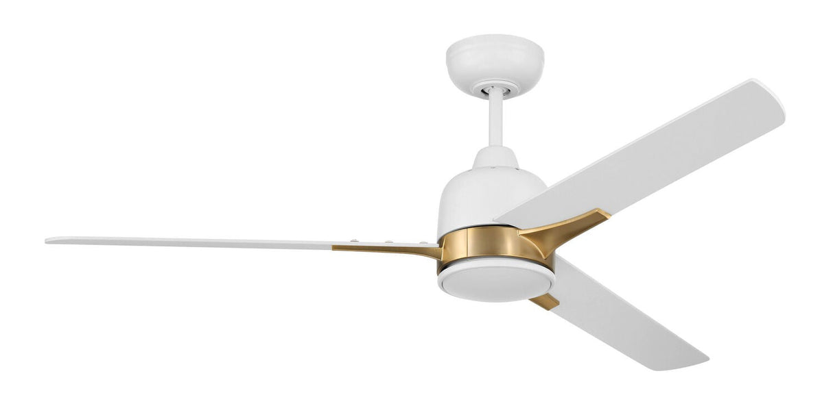 Craftmade FUL52WSB3 white / satin brass ceiling fan blades included