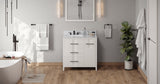 Jeffrey Alexander Katara 36" White Single Sink Bathroom Vanity with White Carrara Marble Top - 8 in. Widespread Faucet Top product image 7