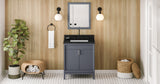 Jeffrey Alexander Theodora 30" Blue Steel Single Sink Bathroom Vanity with Black Granite Top - 8 in. Widespread Faucet Top product image 6