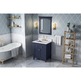 Jeffrey Alexander Chatham 30" Hale Blue Single Sink Bathroom Vanity with Calacatta Vienna Quartz Top - 8 in. Widespread Faucet Top