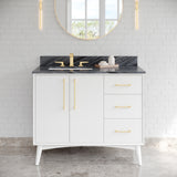 Jeffrey Alexander Dashwood White Single Sink Bathroom Vanity with Grey Marble Top - 8 in. Widespread Faucet Top - VKITDAS42WHMGR