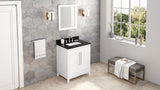 Jeffrey Alexander Cade 30" White Single Sink Bathroom Vanity with Black Granite Top - 8 in. Widespread Faucet Top product image 7
