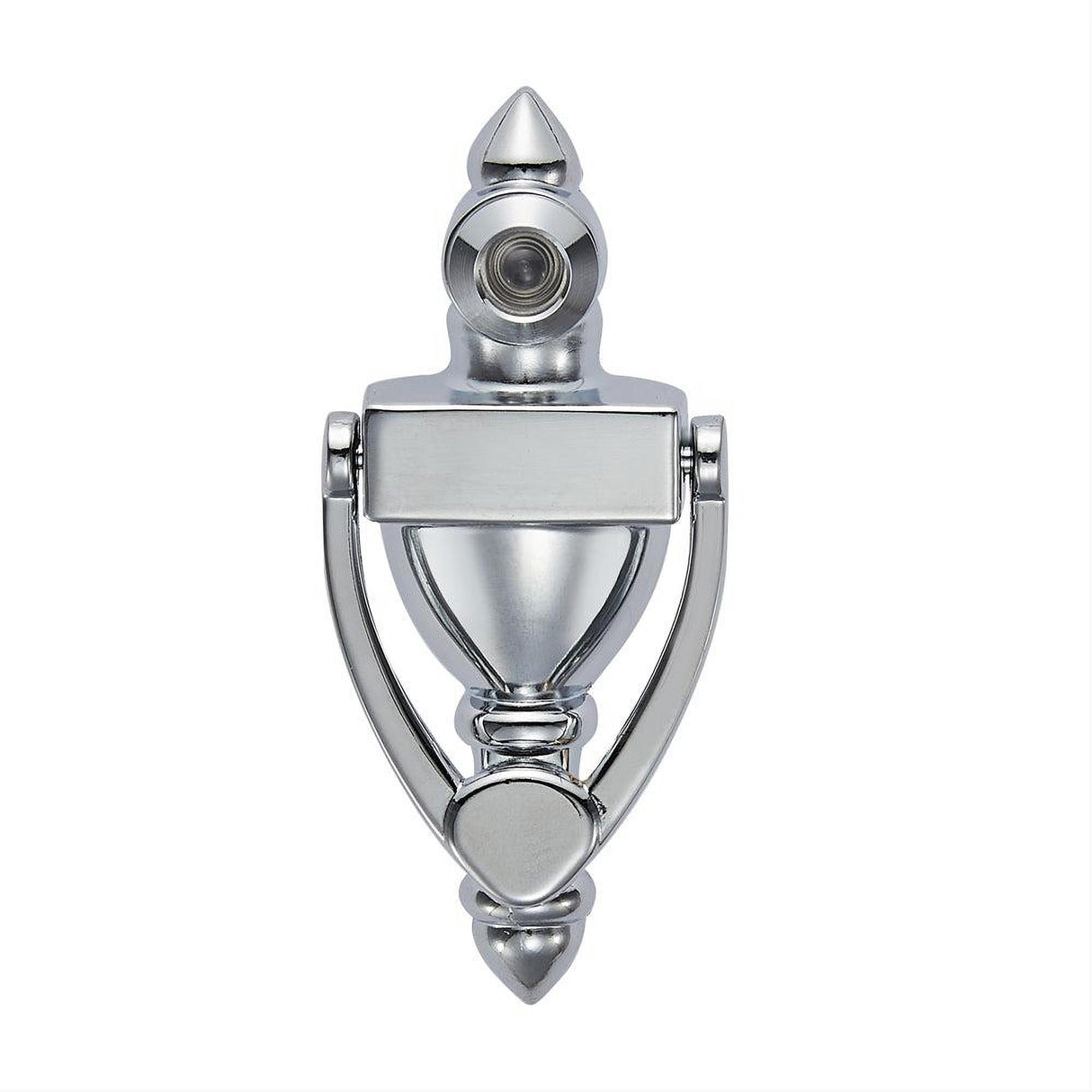 GEO GBH-KV160UL-PC 4" Door Knocker with 20 Minute UL Fire Rated 160 Degree Door Viewer for 1/2" Hole for 1-1/8" to 1-7/8" Door Polished Chrome
