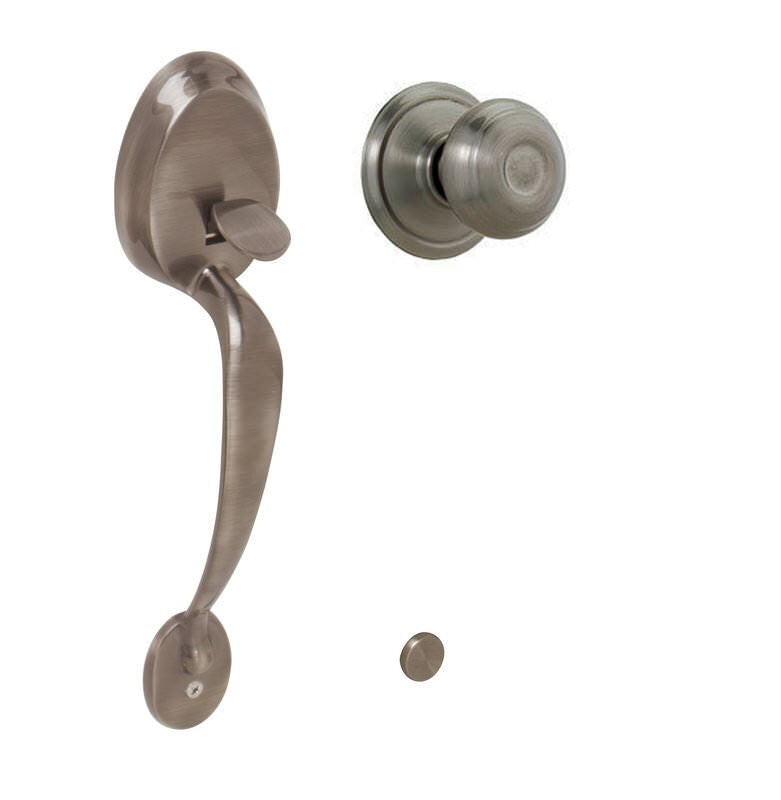 Schlage FE285PLY620GEO antique pewter electronic keypad lower half handleset