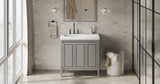 Jeffrey Alexander Percival 37" Grey Single Sink Bathroom Vanity with White Resin Top - 8 in. Widespread Faucet Top product image 6