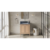 Jeffrey Alexander Percival 30" Natural Oak Single Sink Bathroom Vanity with Grey Marble Top - 8 in. Widespread Faucet Top