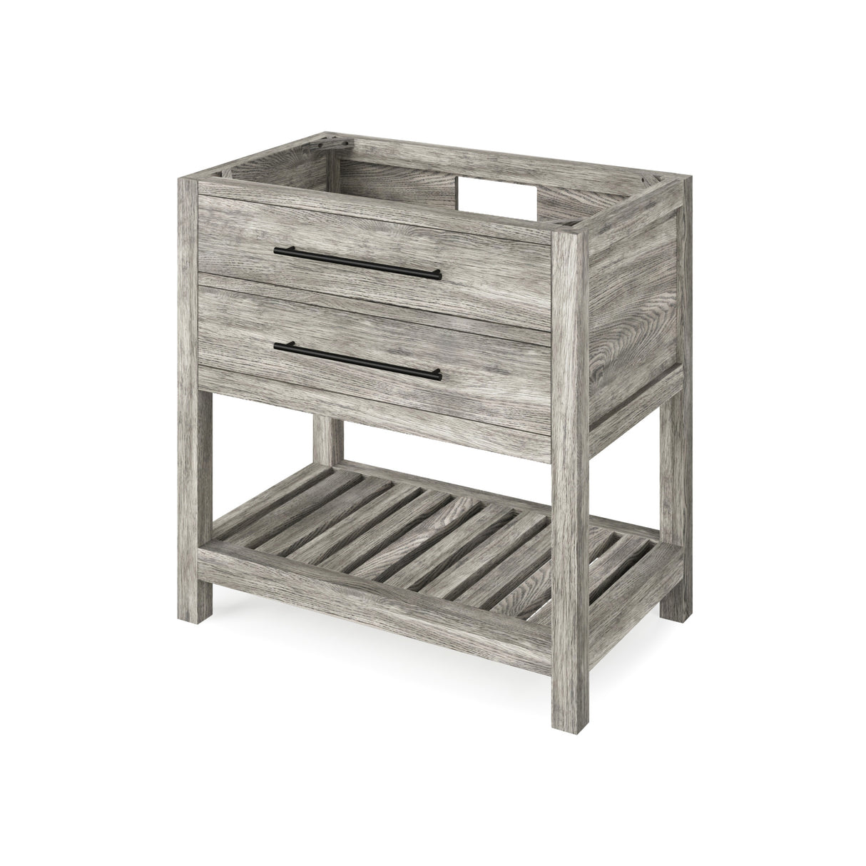 Jeffrey Alexander Wavecrest 36" Weathered Grey Single Sink Bathroom Vanity with White Carrara Marble Top - 8 in. Widespread Faucet Top product image 3
