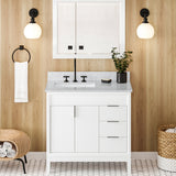Jeffrey Alexander Theodora 36" White Single Sink Bathroom Vanity with White Carrara Marble Top - 8 in. Widespread Faucet Top product image 2