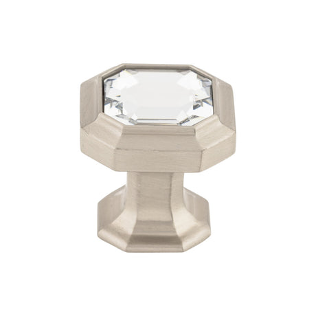 Top Knobs TK390BSN Crystal Emerald 1 1/8" Length Square Knob Brushed Satin Nickel