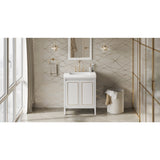 Jeffrey Alexander Percival 31" White Single Sink Bathroom Vanity with White Resin Top - 8 in. Widespread Faucet Top