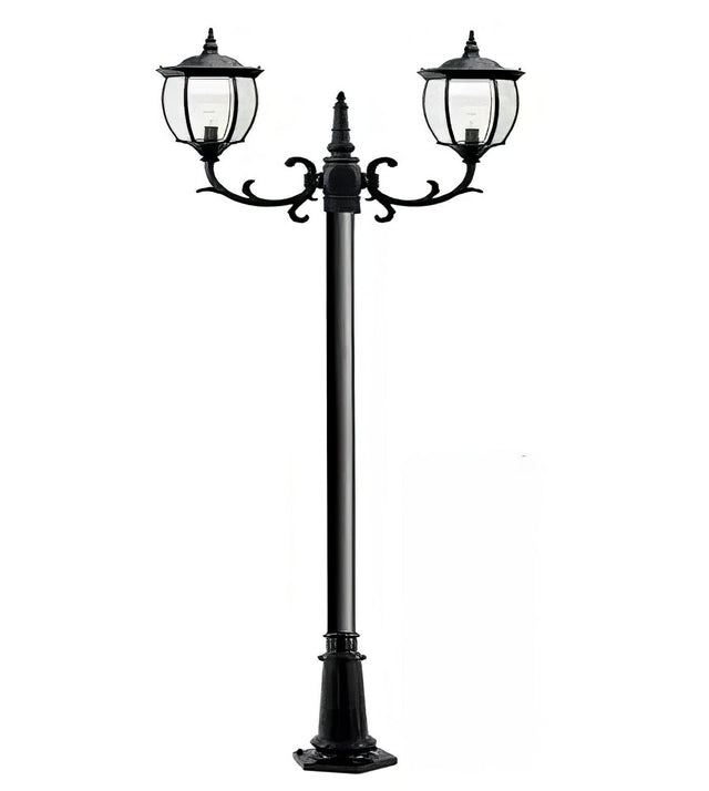 Dabmar Lighting GM1022-L12-30K-B black post light & pole