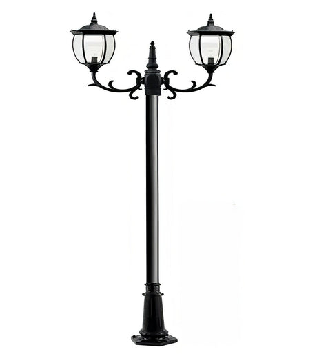 Dabmar Lighting GM1022-L12-60K-B black post light & pole