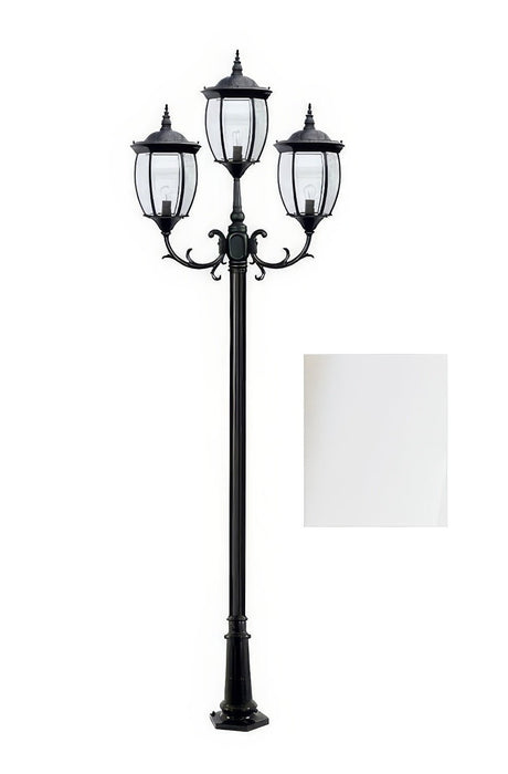 Dabmar Lighting GM1023-L27-27K-W white post light & pole
